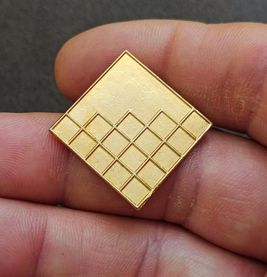 1980's Geometric Minimalist Gold Tone Pin