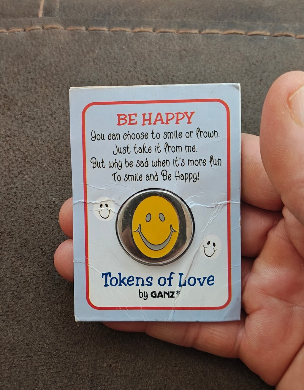Ganz "Be Happy" Smiley Face Pocket Token From The Tokens Of Love Collection New