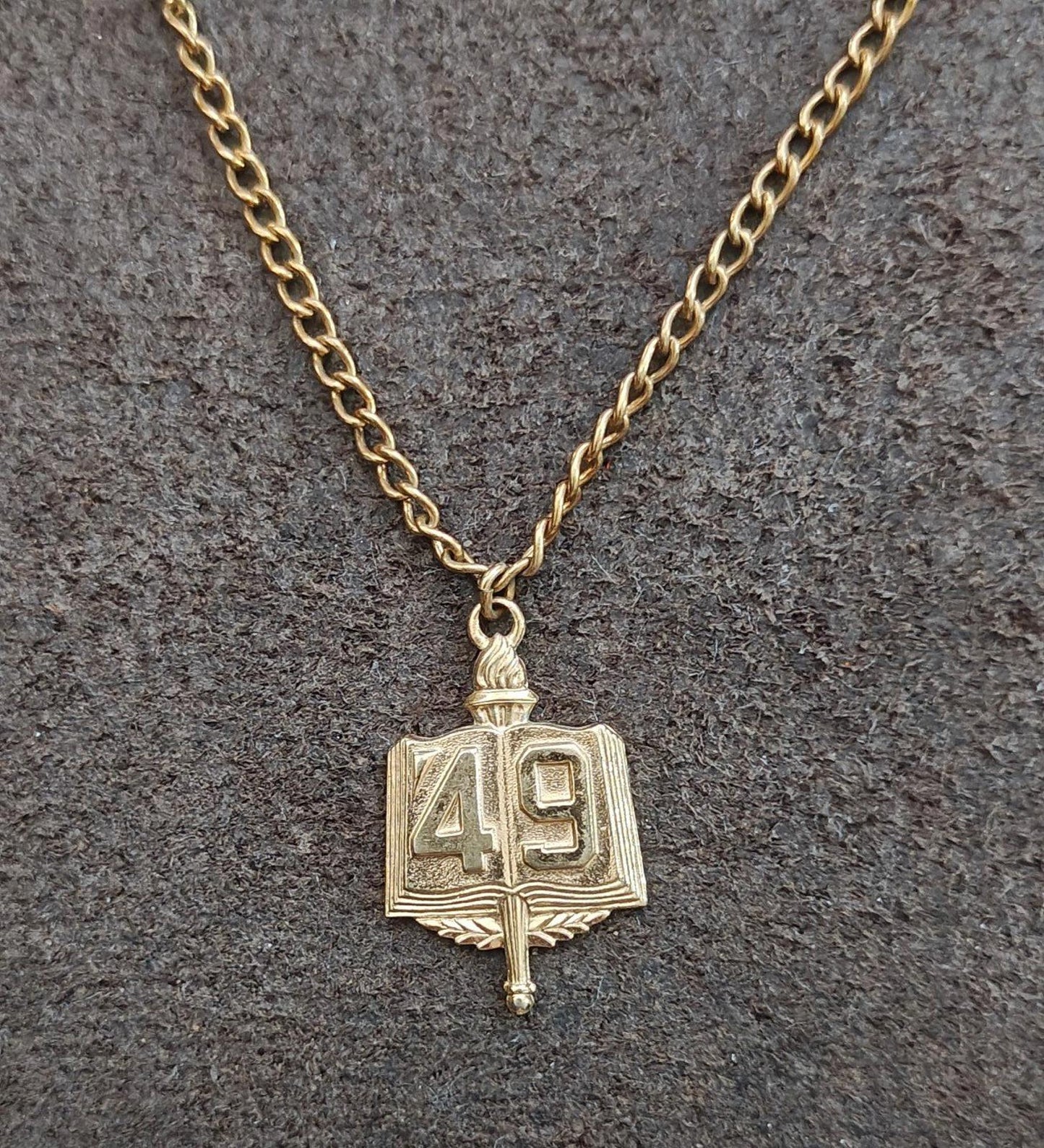 Hickok "Class of 1949" Vintage Gold Tone Tie Bar/Tie Clip Featuring a Book Charm