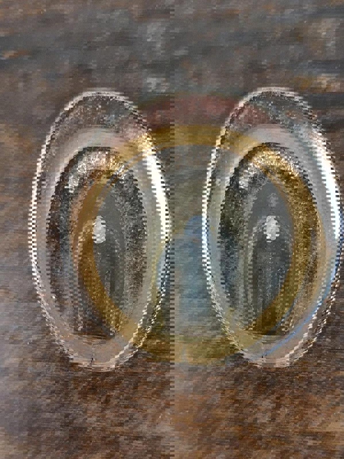 1970's Gold Tone Dots & Darkened Background Scarf Clip