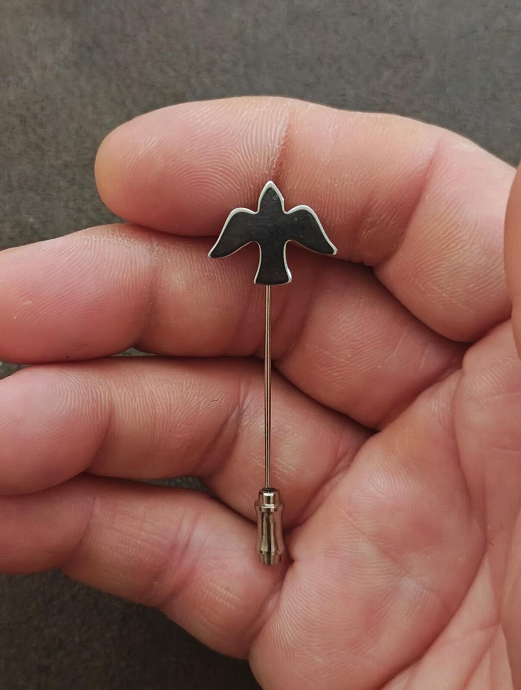 1970s Silver Tone Dove Stick Pin