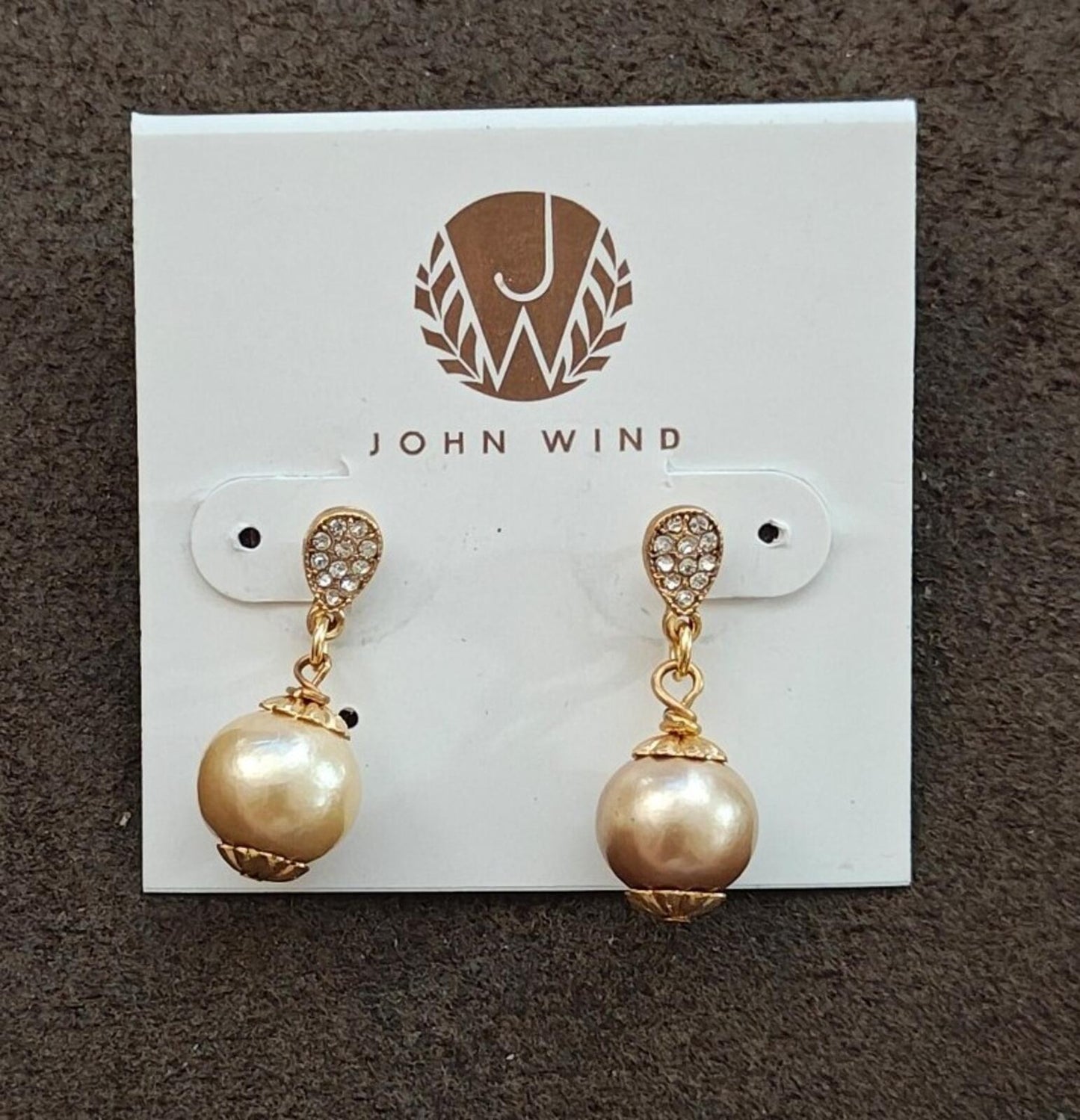 John Wind Dangle Drop Gold Tone Earrings New