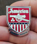 America USA Arsenal Supporters Silver Tone Enamel Pin.
