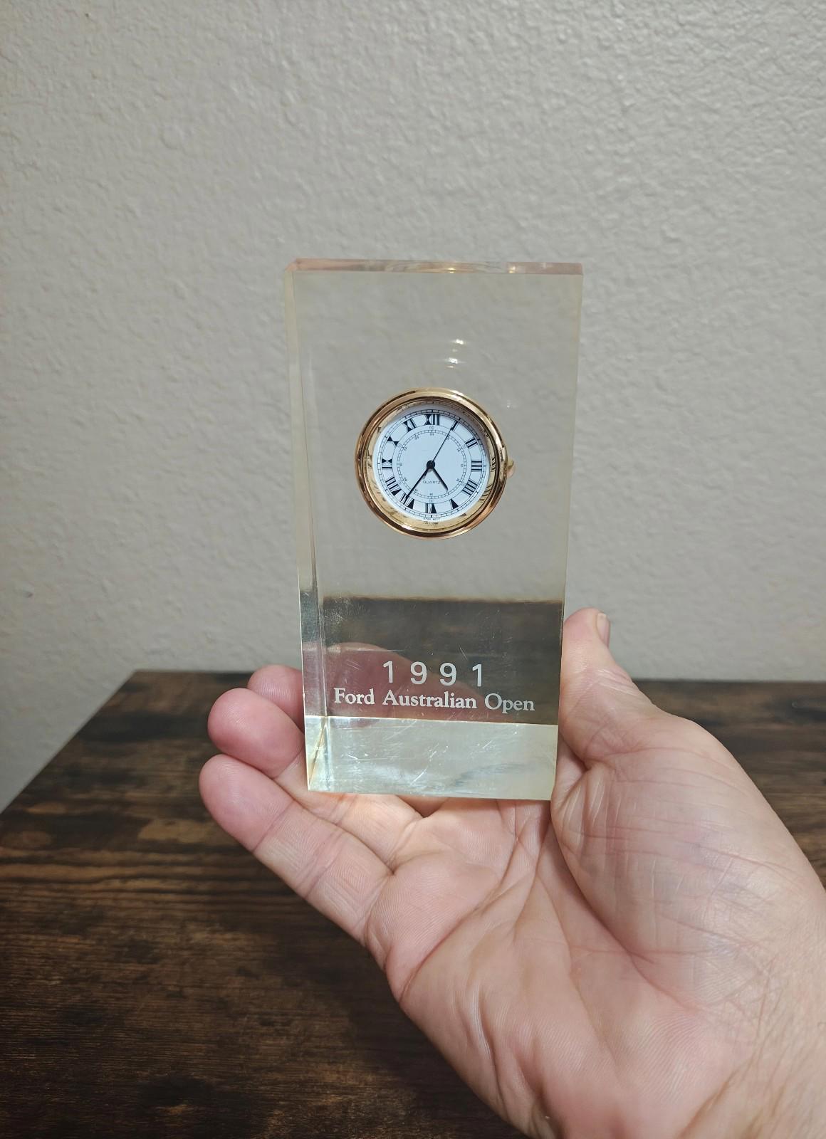 1991 Ford Australian Open Tennis Tournament Commemorative Desk Clock