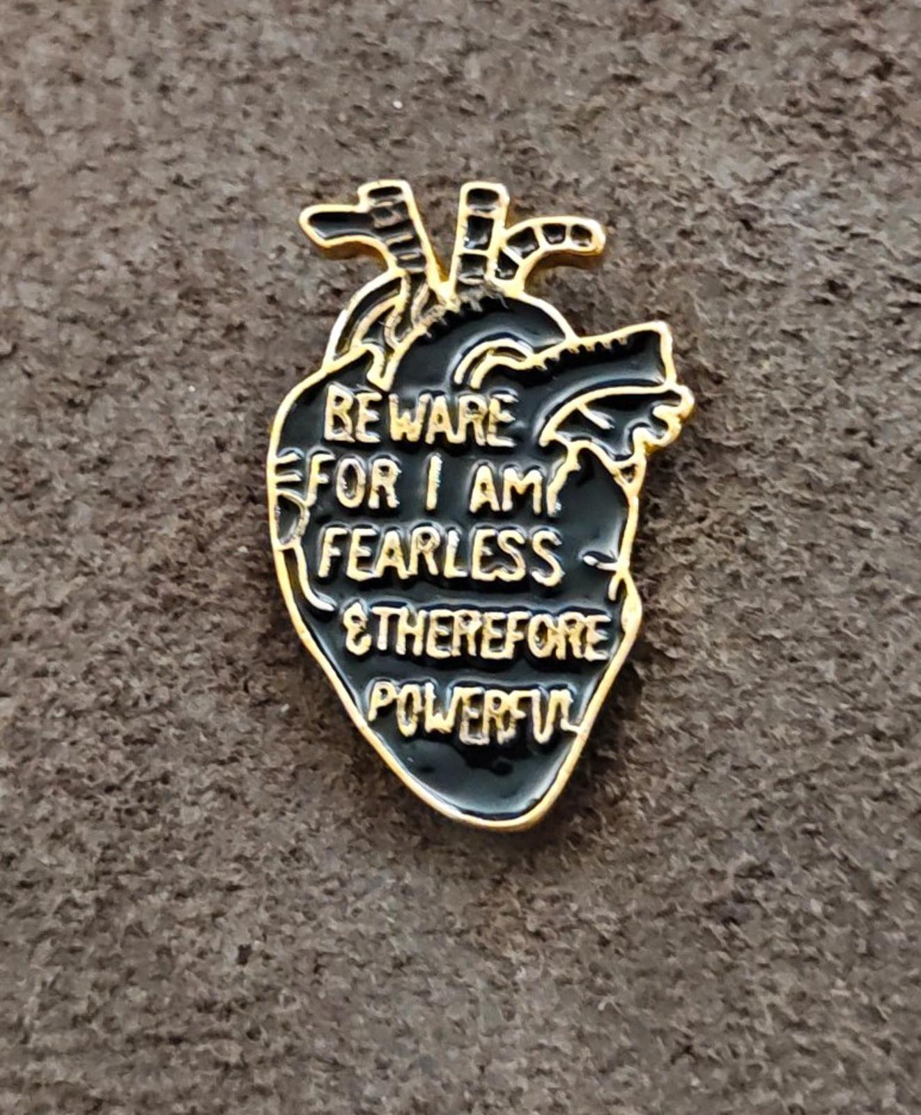 Frankenstein Anatomical Heart Gold Tone Enamel Pin Gothic Literature Collection