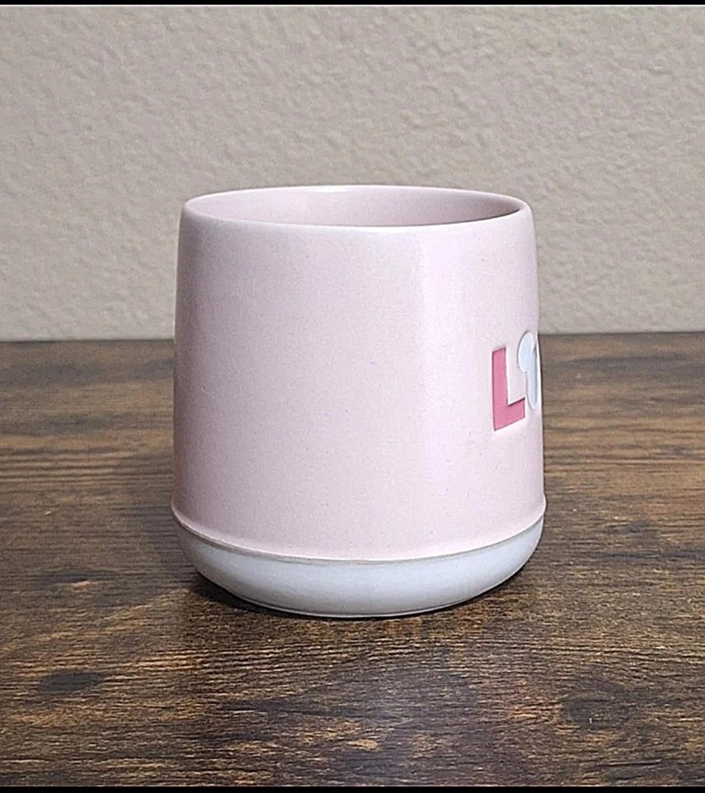 Pretty Disney Love Pink & White Stoneware Mug