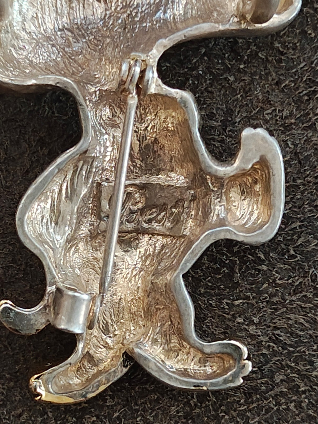 1970s Signed Best Snoopy Dual Purpose Silver Tone Pendant & Brooch Pin.