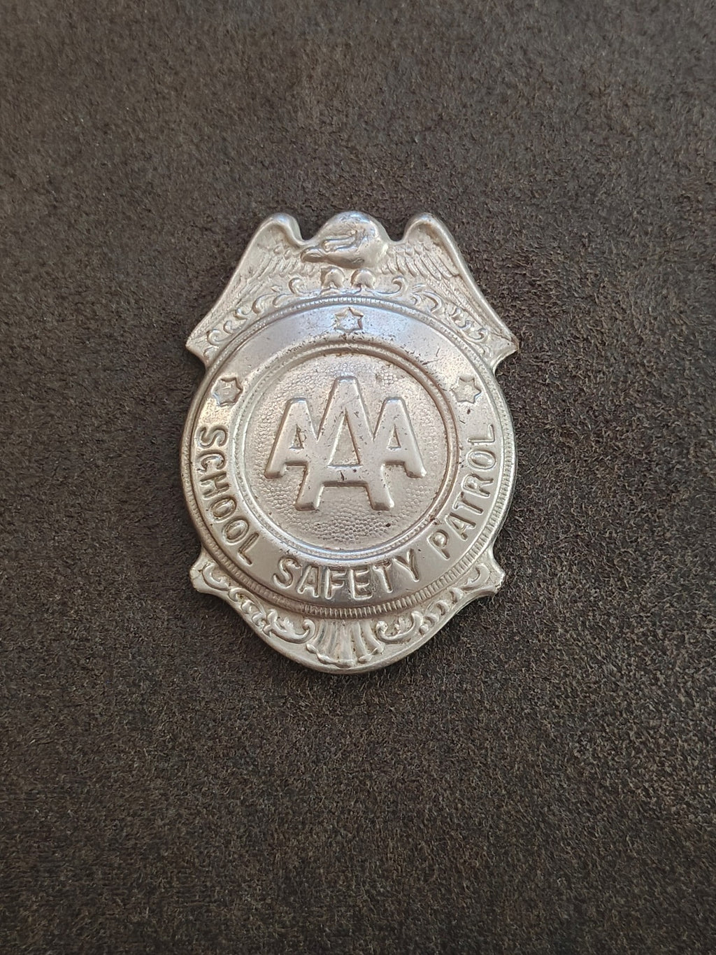 1950s/60s AAA School Safety Patrol Patrolman Shield Badge Pin.