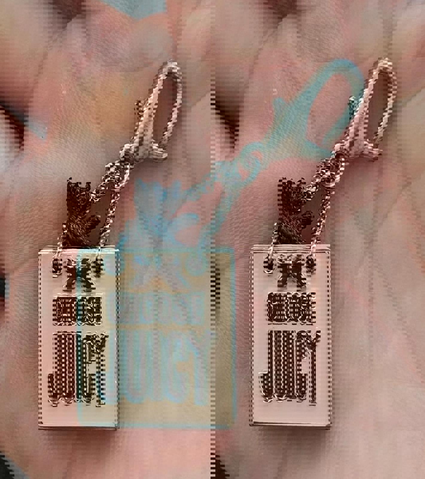 Rare Juicy Couture Women's Scottie Dog Choose Juicy Pink Shopping Bag Charm