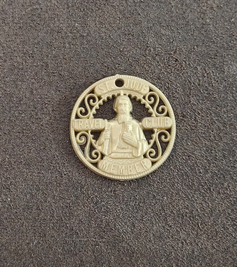 1970s Gold Colored Plastic St. Jude Travel Club Member Medallion