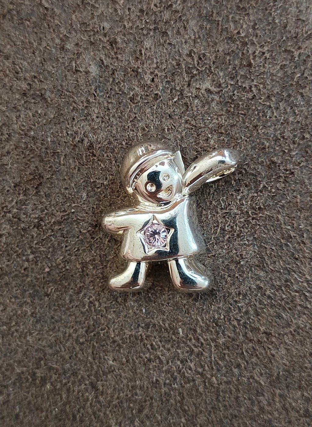 1990s Signed Best Silver Tone Schoolboy Pendant