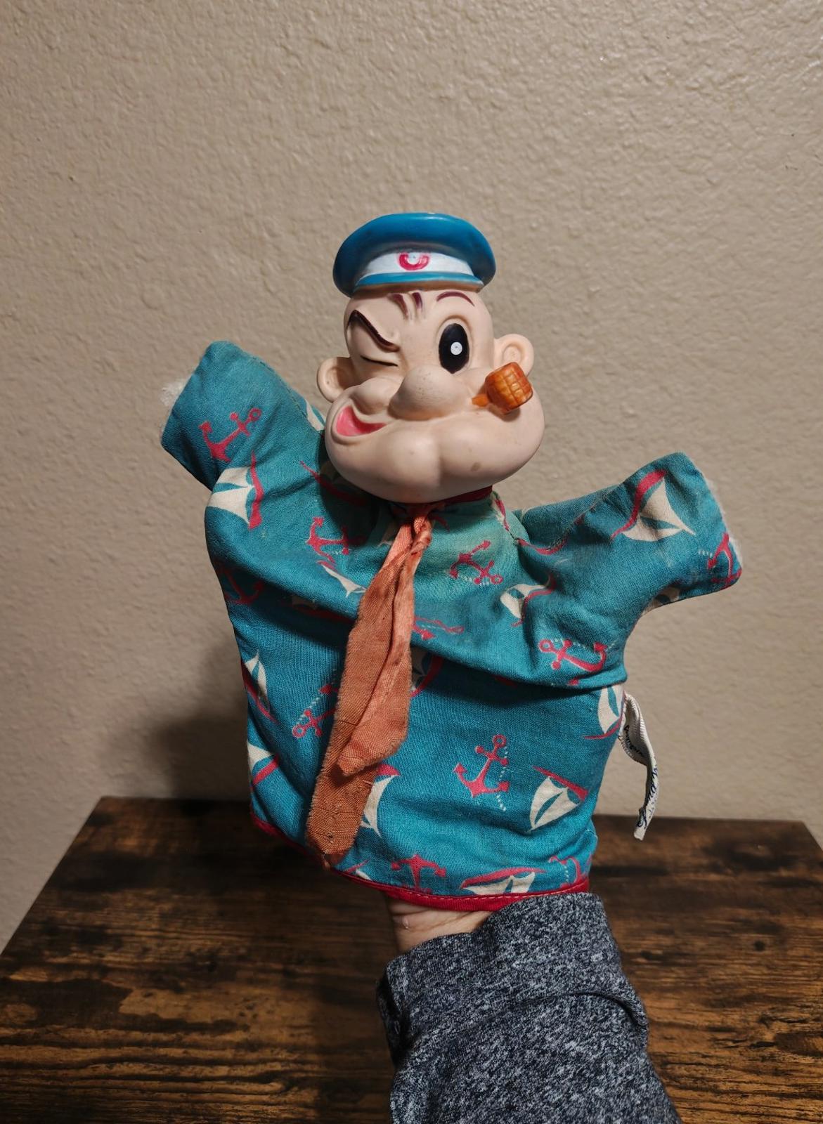 1950s Vintage Gund Manufacturing Co. Popeye the Sailor Hand Puppet