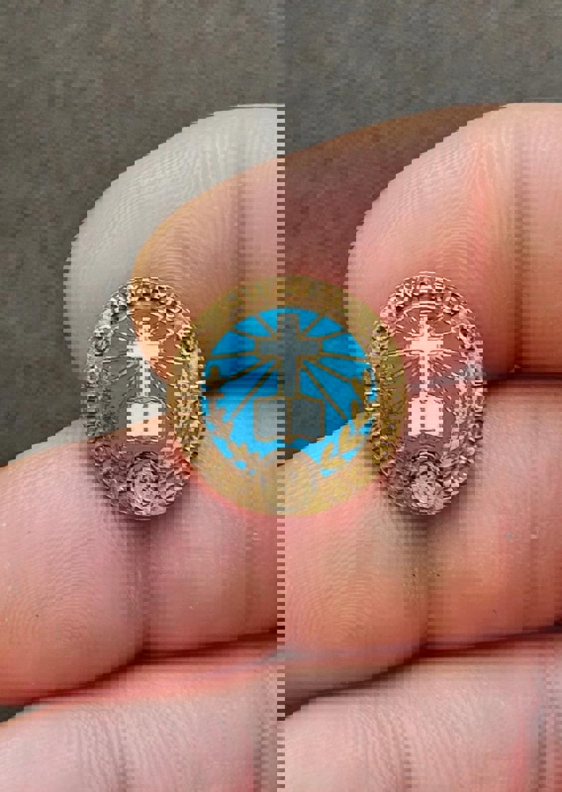 1950's/60's Vintage Sunday School Attendance Award Gold Tone Pin