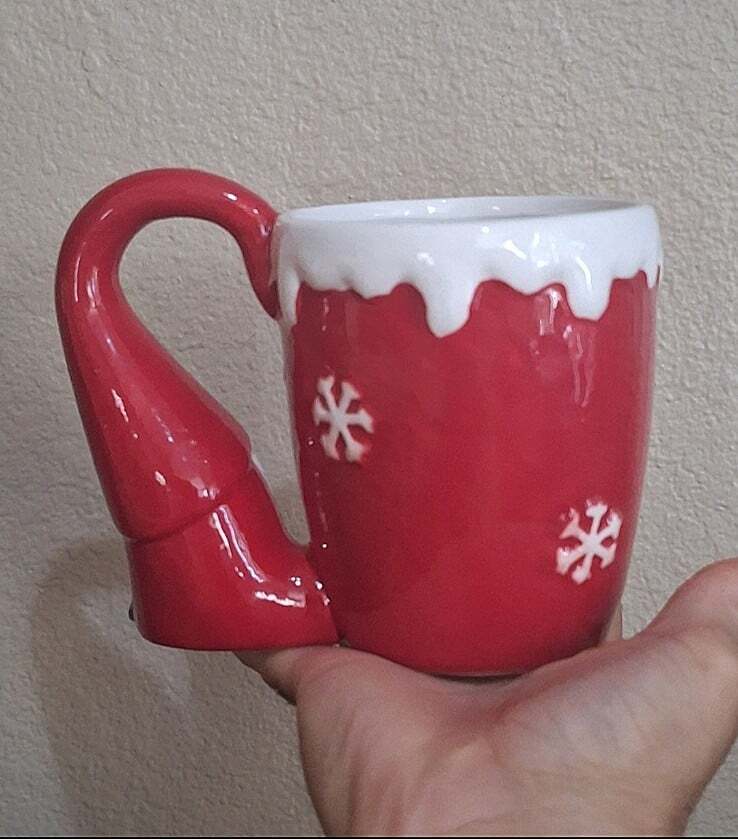 Happy Holidays Gnome 16 oz Ceramic Red Mug