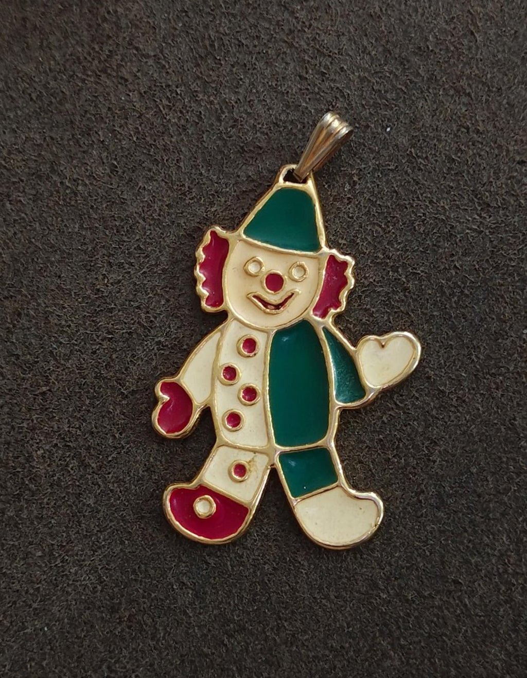 1980's Wallace Silversmiths Enamel Clown Cookie Cutter Ornament Pendant