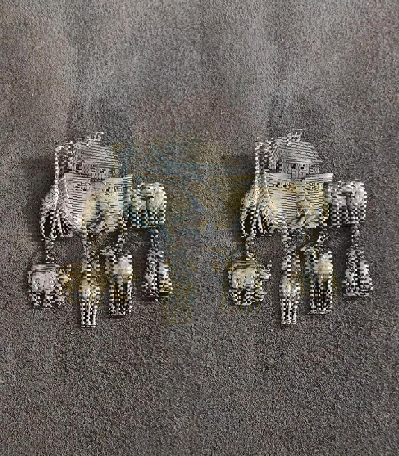 JJ Jonette Noah's Ark Dangle Brooch Pin