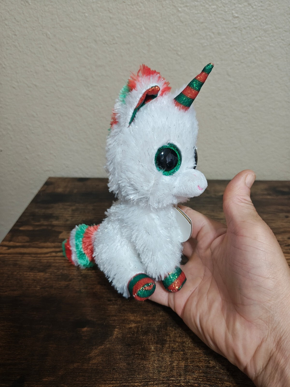 Ty Beanie Boos Snowfall The Christmas Unicorn 7" Holiday Plush, Glitter Eyes NWT