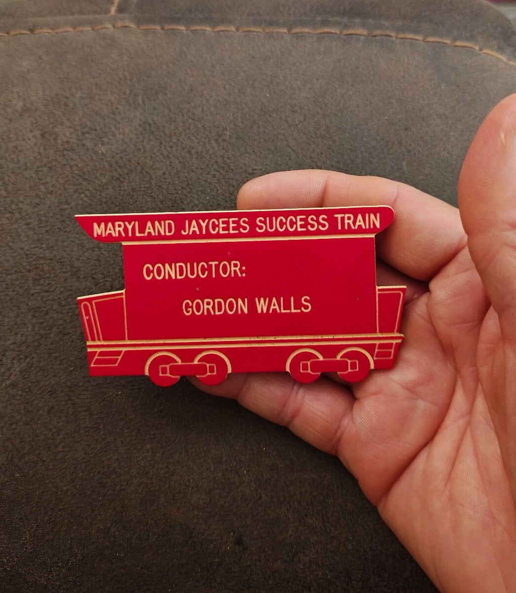 1970s/80s Maryland Jaycees Large Red Plastic Pin