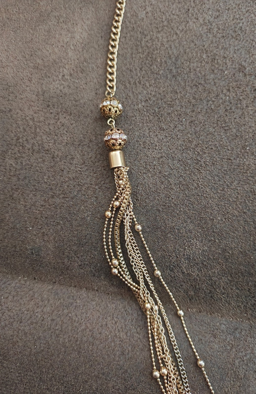 Boho Style Gold Tone Layered Multi-Strand Mixed Chains Statement Necklace