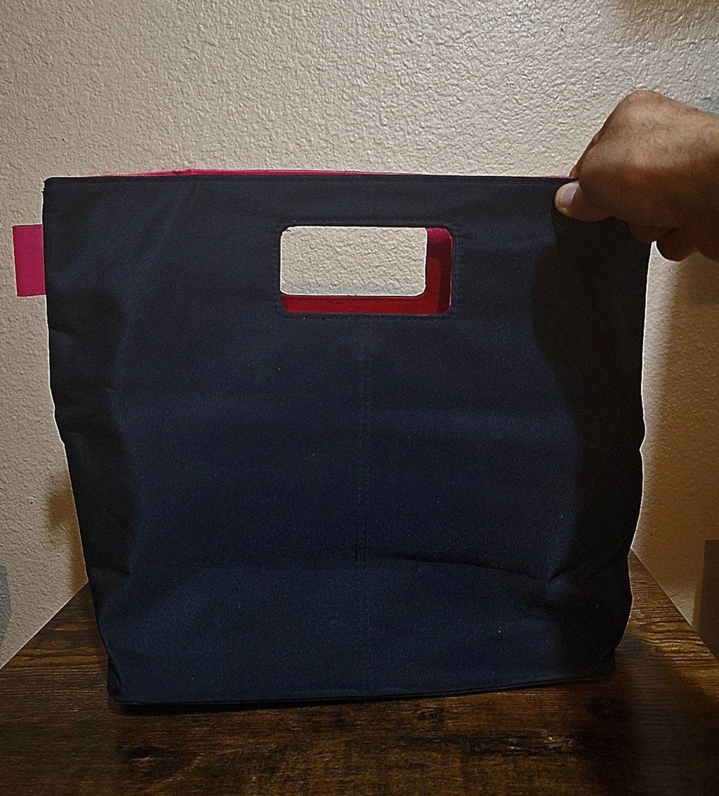 Pretty Stylish Escada  Nylon Tote Purse Bag in Black With Hot Pink Lining