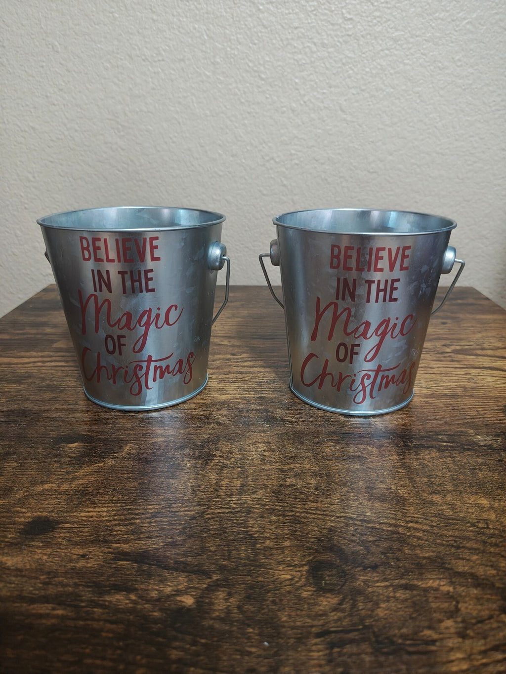 Mini Christmas Galvanized Metal Tin Pail Buckets