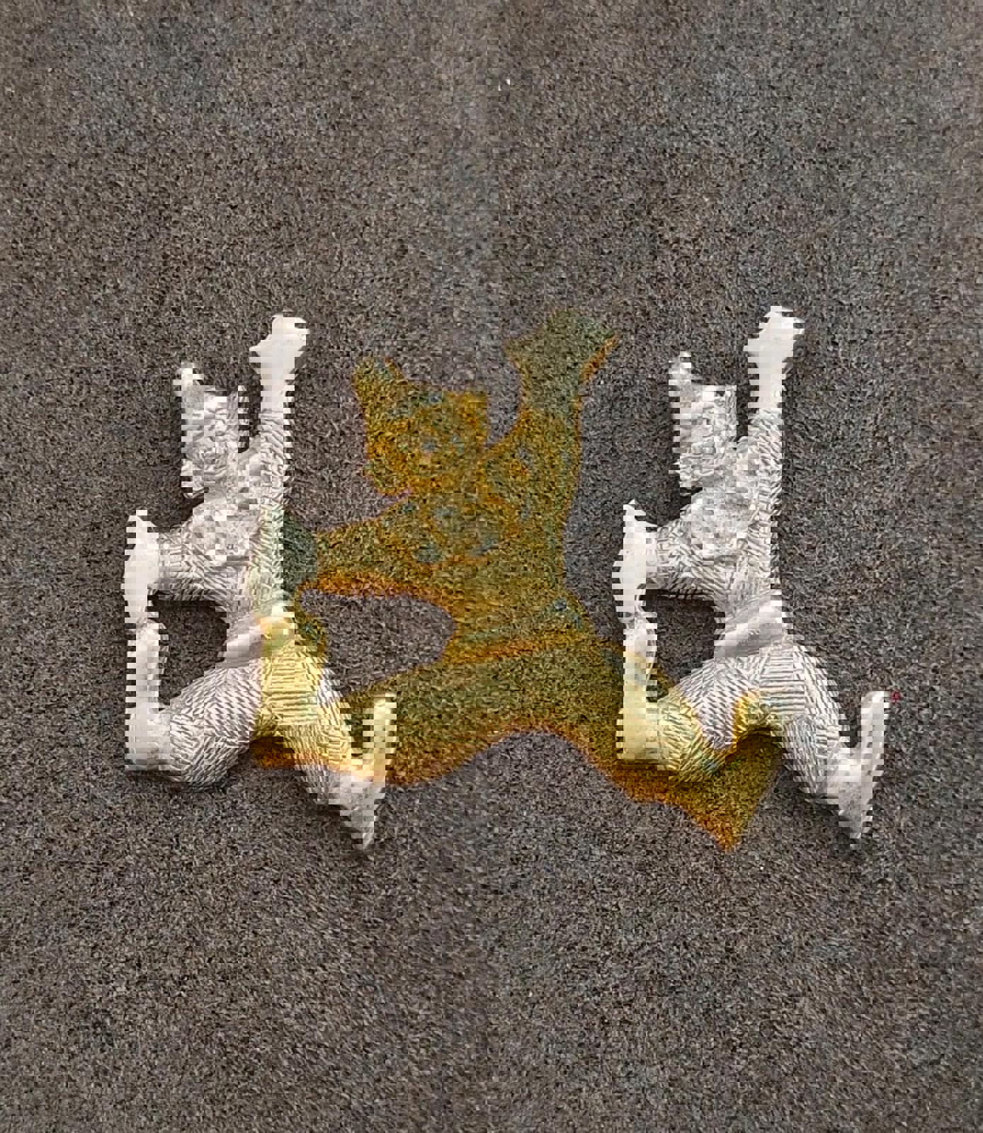 1980's Clowning Around Gold Tone White Enamel Pendant