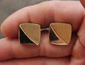 1950s/60s Swank Gold Tone Square Geometric Cufflinks