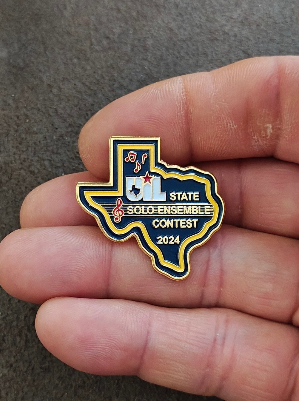 UIL State Solo-Ensemble Contest 2024 Commemorative Gold Tone Pin