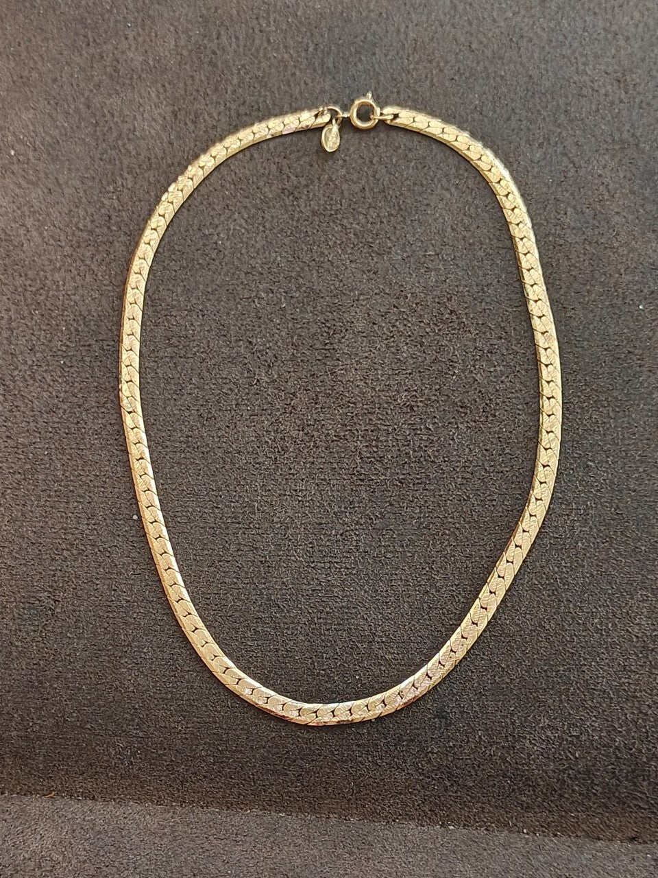 1970s/80s Signed Avon 15" Herringbone Necklace