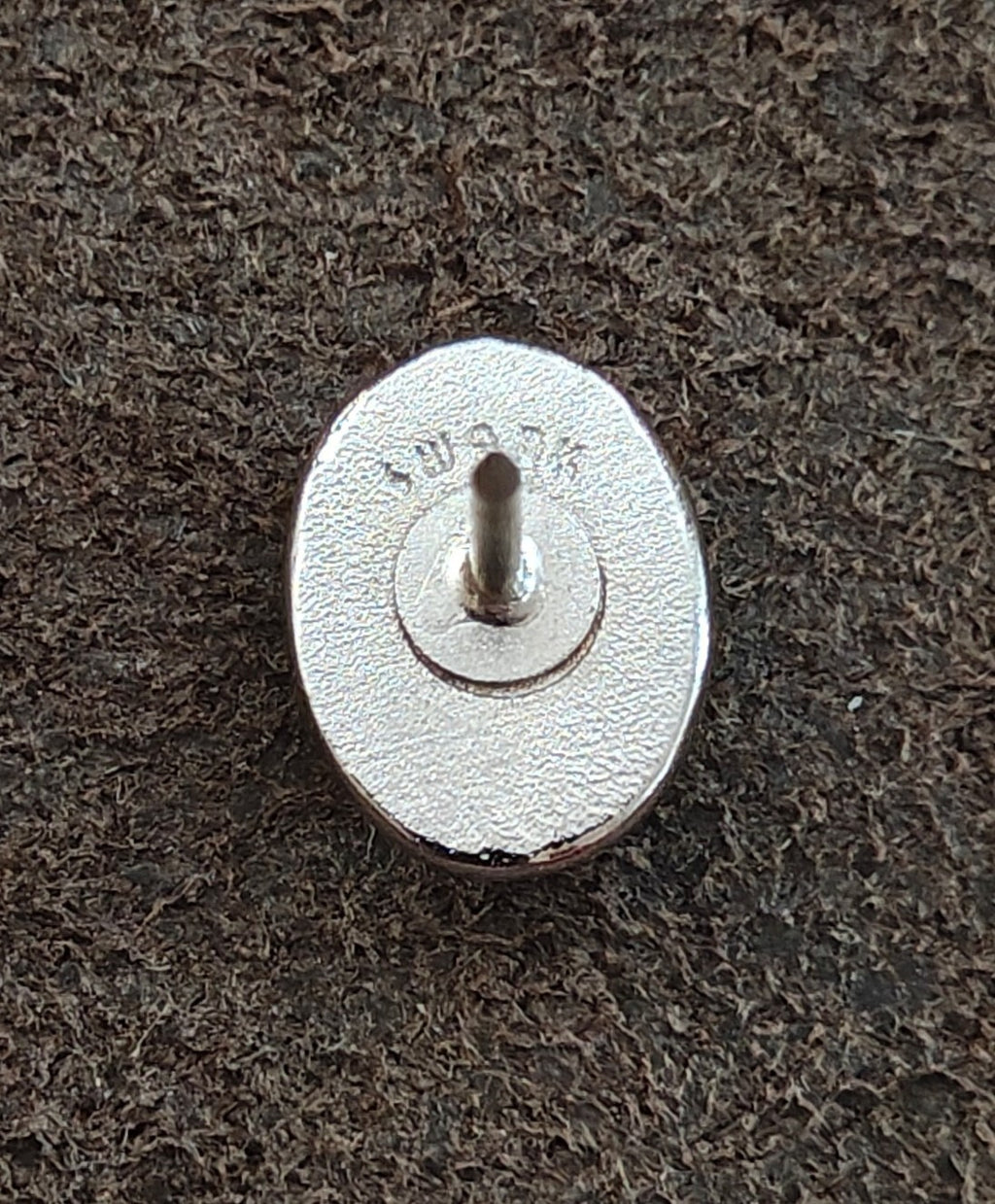 1950s/60s Swank Silver Tone Tie Tack/Lapel Pin With An Oval Dark Cabochon