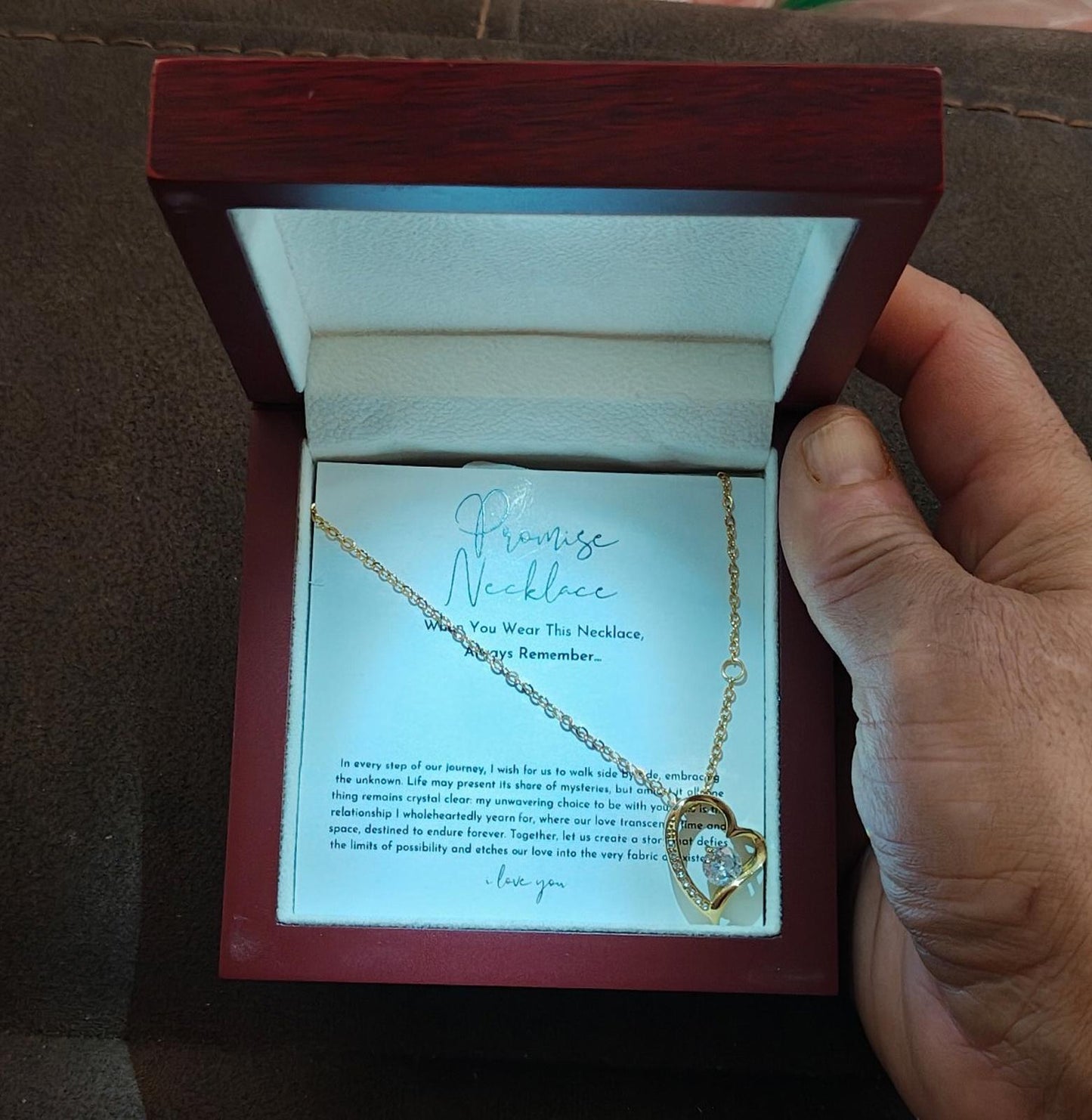 Forever Love Gold Tone With Crystals Heart Pendant Necklace