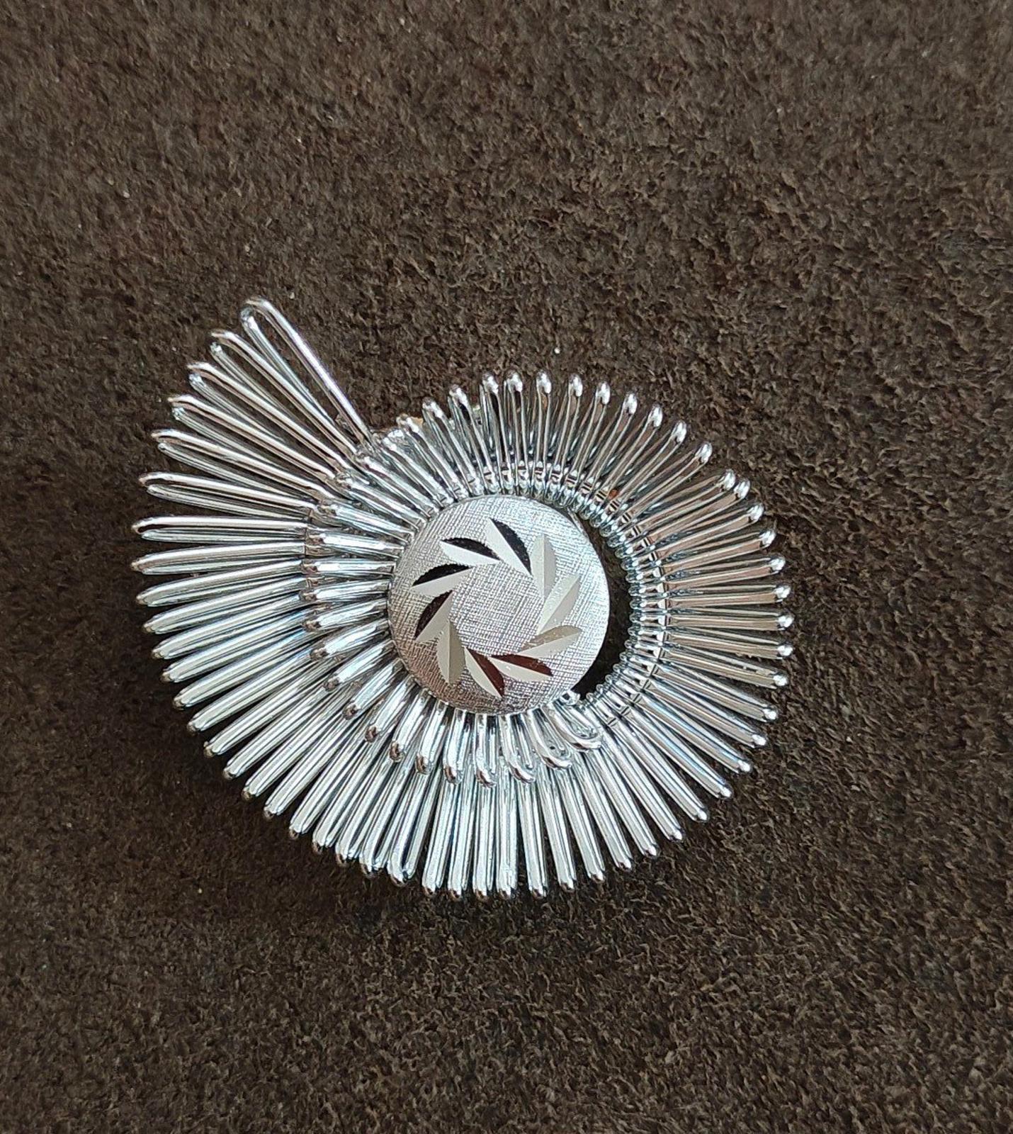 1960's Silver Tone Spiral Scarf Clip