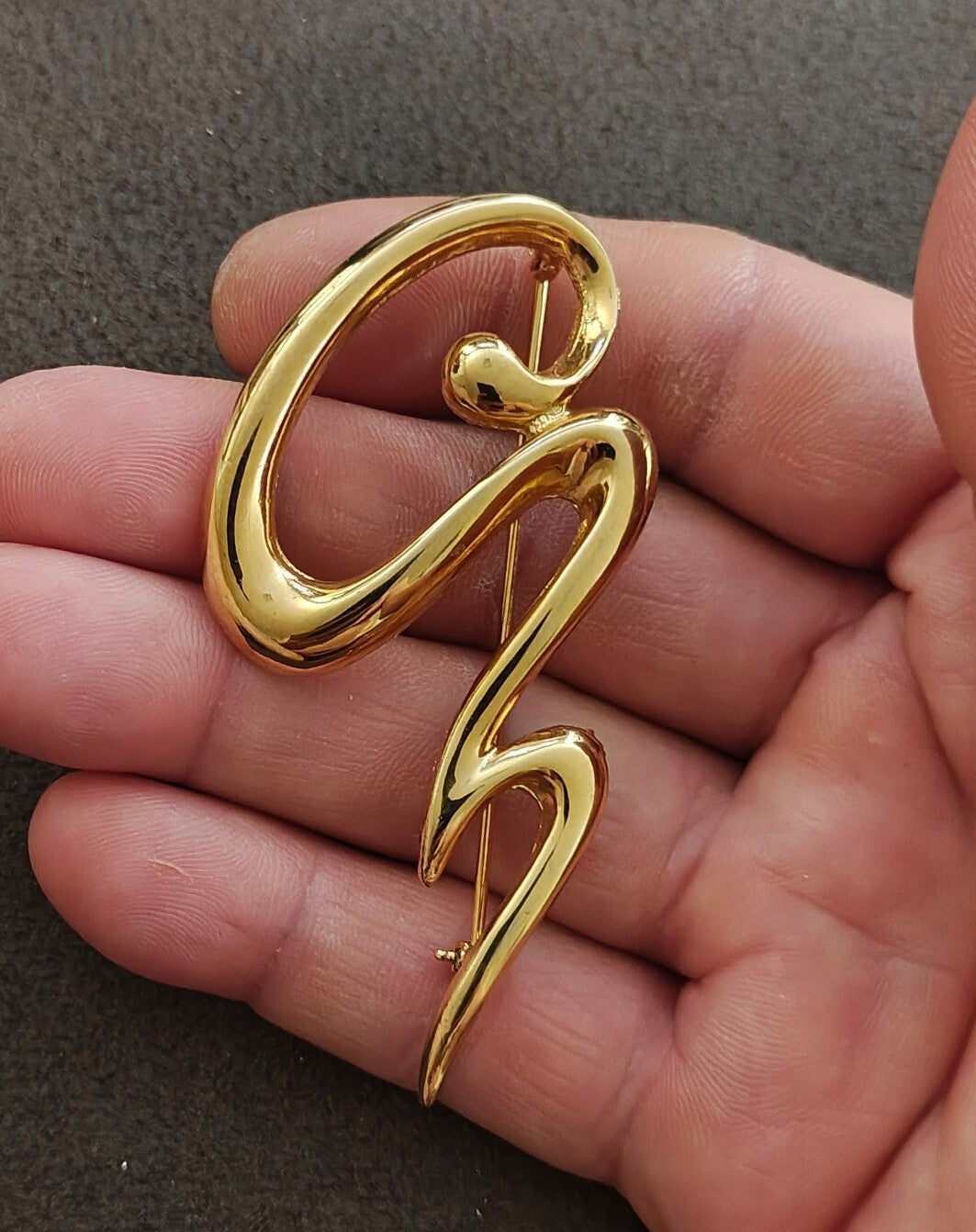 1980s Abstract Modernist Scribble Brooch