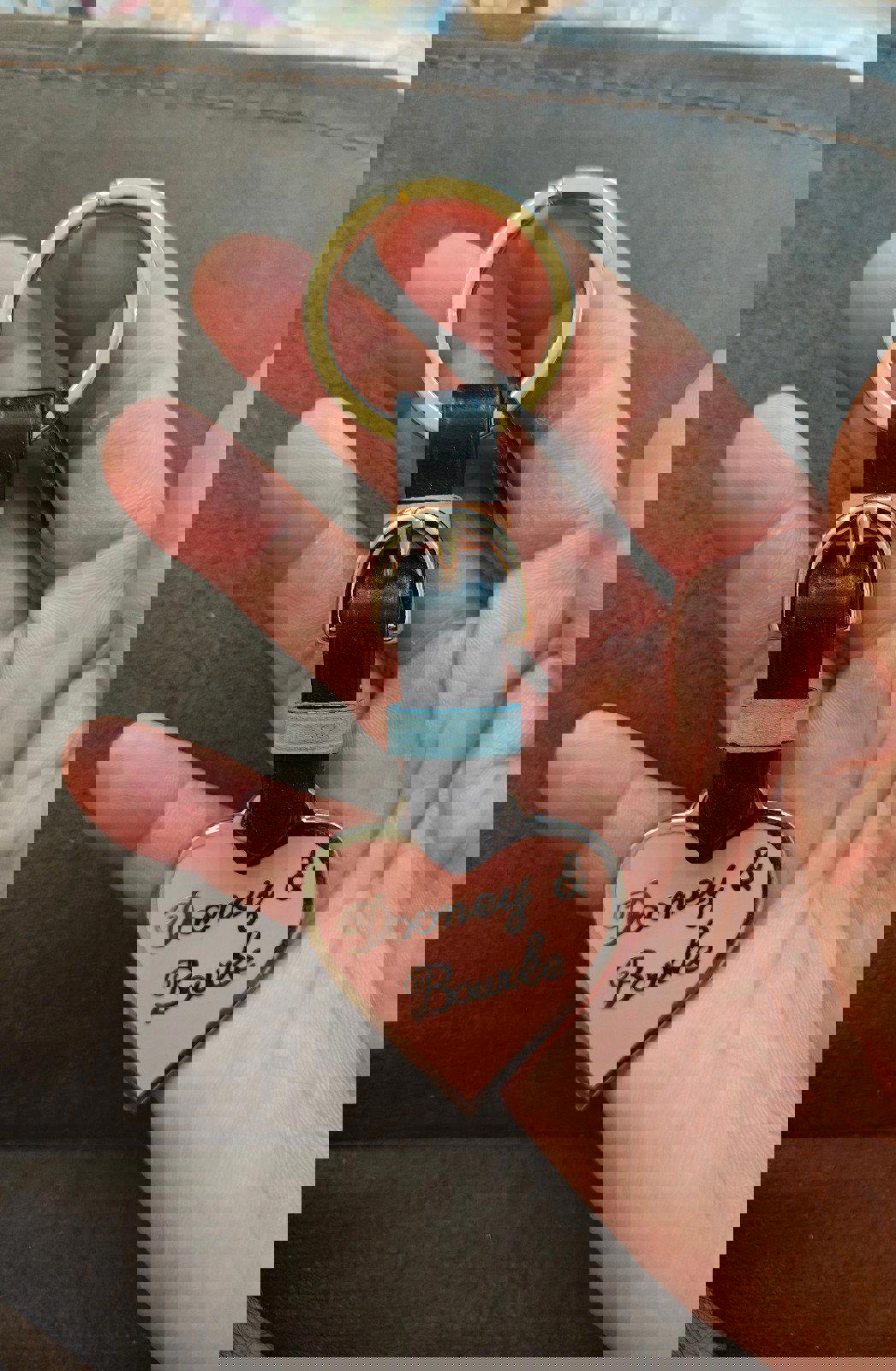 Early 2000s Vintage Dooney And Bourke Heart Keychain/Keyring/Fob/Hang Tag