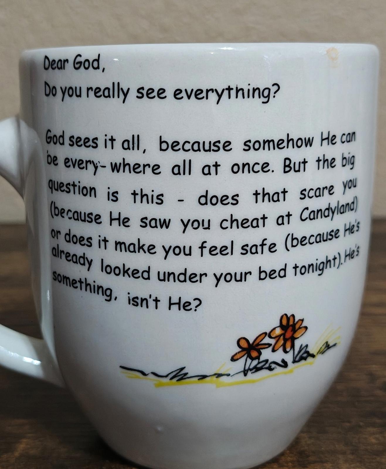 1980's Dear God Royal Ceramic Mug