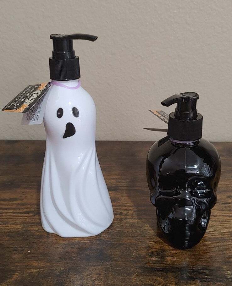 Spooky 2pc-Set Halloween Ghost & Skull Refillable Dispenser