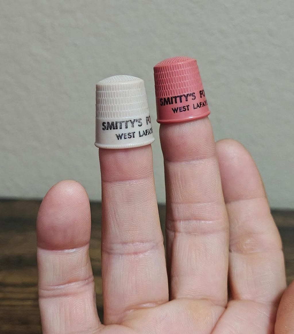 1960s Plastic Advertising Thimbles From Smitty's Foods in West Lafayette