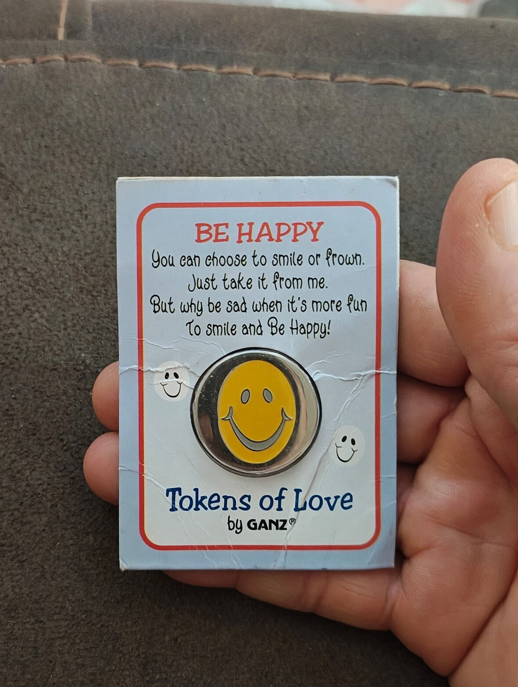 Ganz "Be Happy" Smiley Face Pocket Token From The Tokens Of Love Collection New