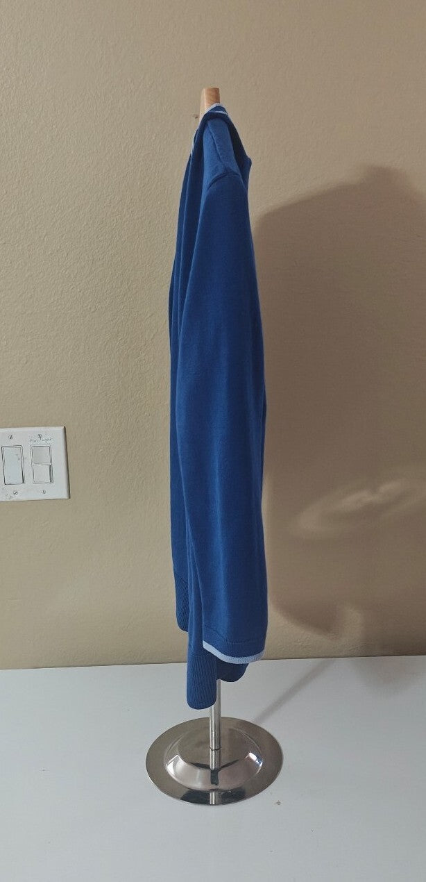 Talbots Blue V-Neck Button Up Cardigan Sweater