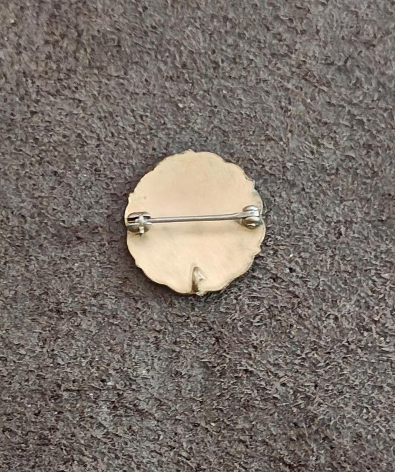 1930s Vintage Christian Sunday School Gold Tone Enamel Pin