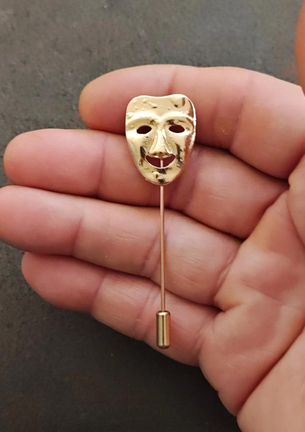 Rose Gold Tone Mask Stick Pin