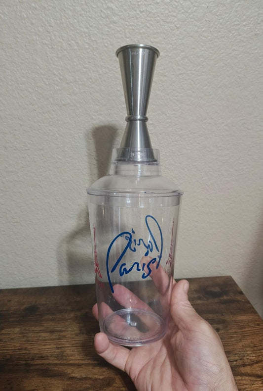 1990s Clear Plastic Paris Las Vegas Souvenir Cocktail Shaker