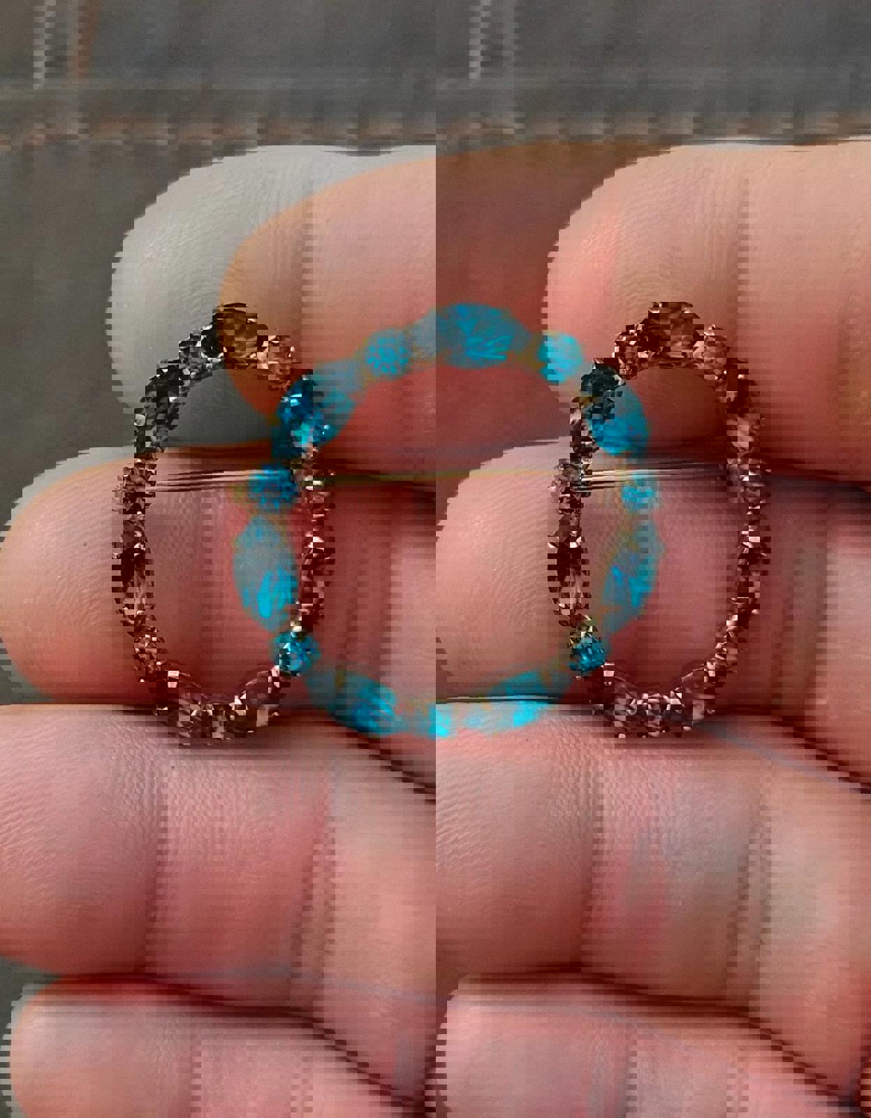 1950's/60's Aqua Blue Colored Rhinestones Brooch Pin