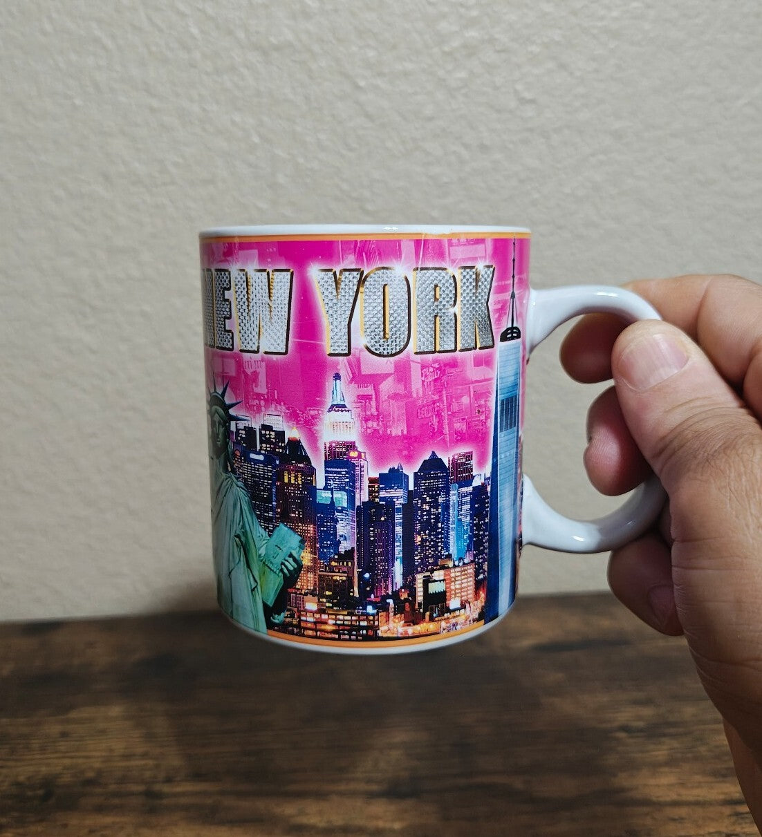 New York Themed Pink Ceramic Mug