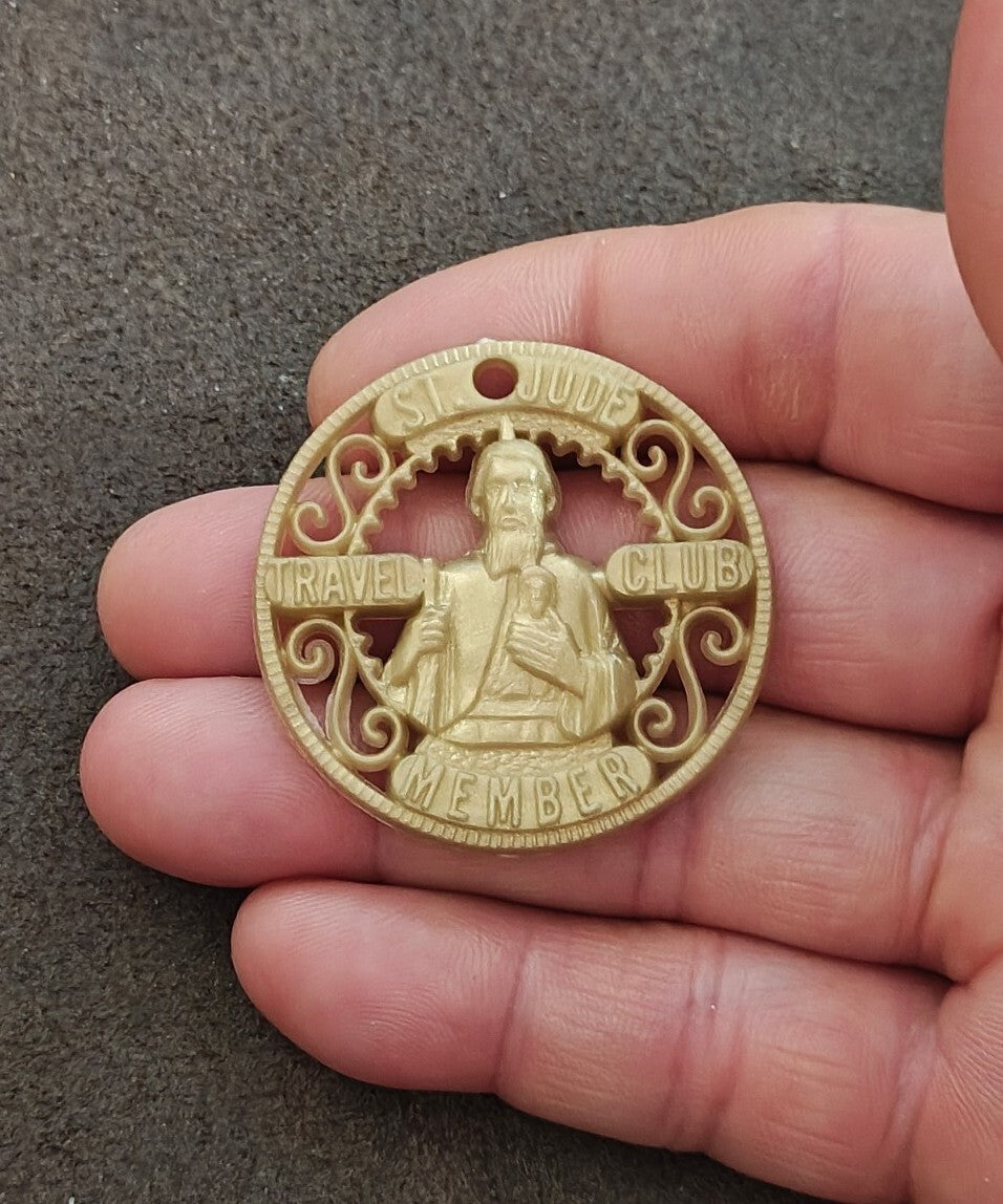 1970s Gold Colored Plastic St. Jude Travel Club Member Medallion