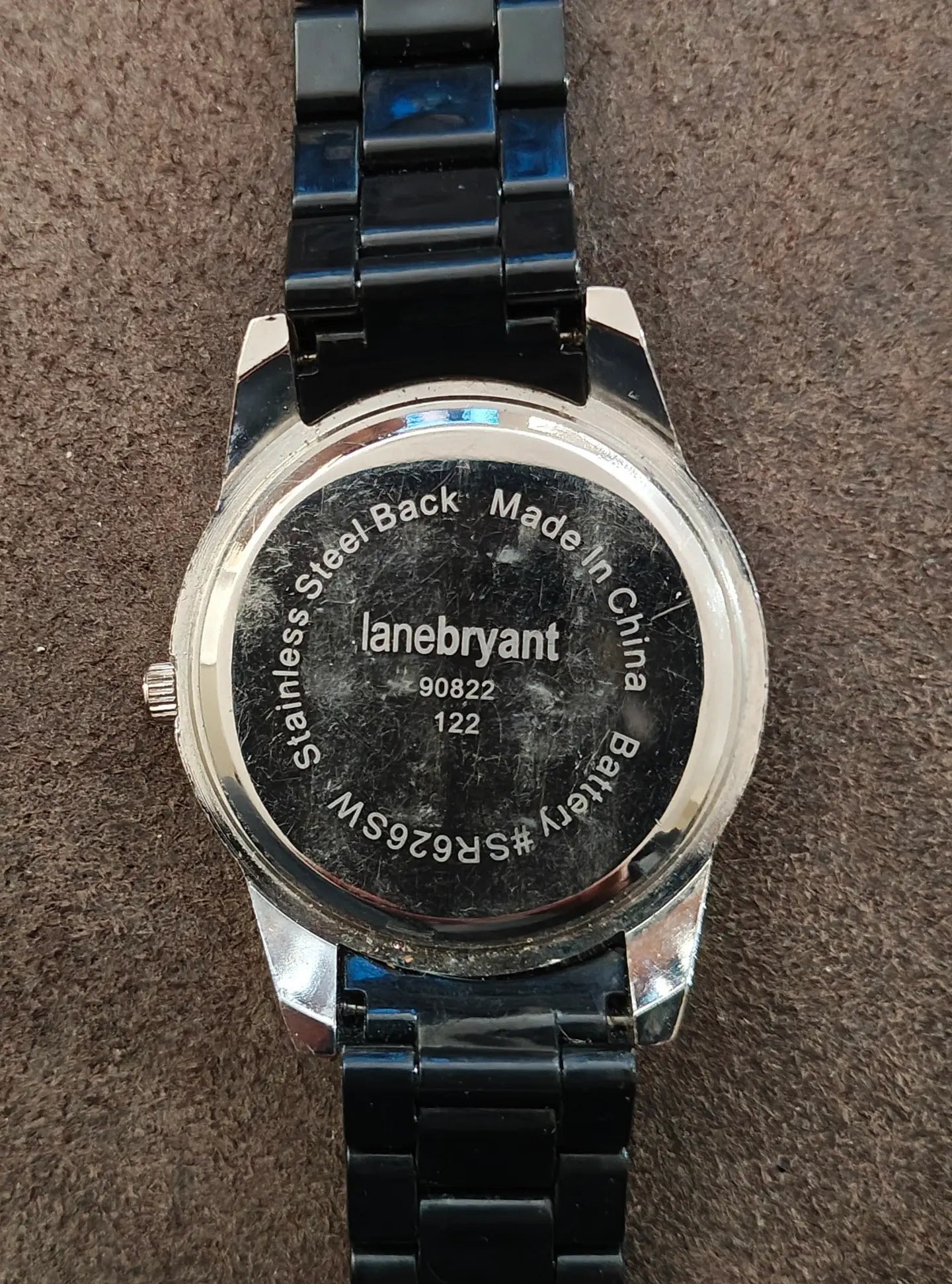 1990s Lane Bryant Quartz Ladies Watch With Black Dial Black Band