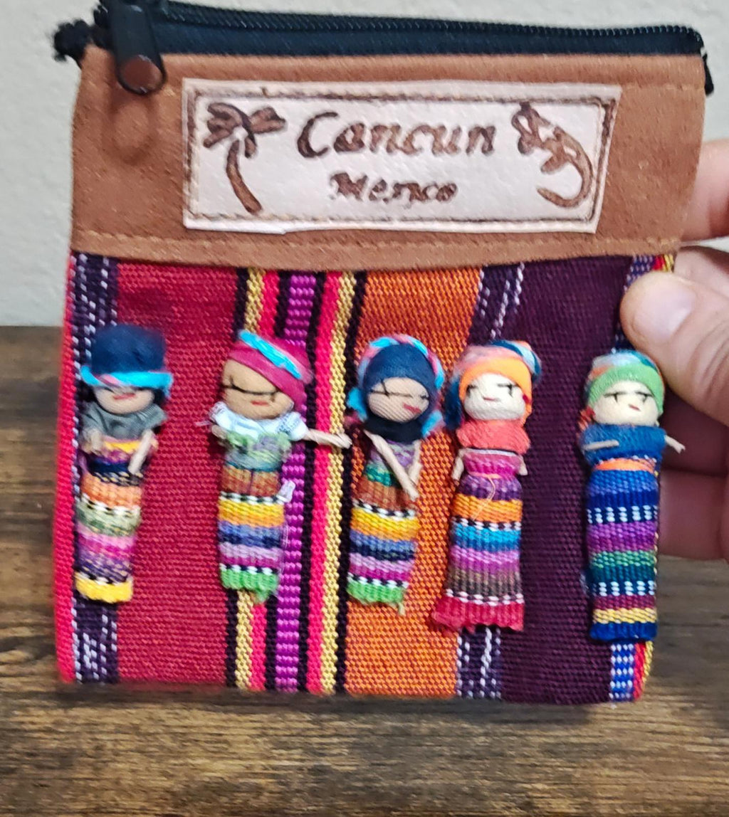 Handmade Cancun, Mexico Souvenir Worry Doll Purse