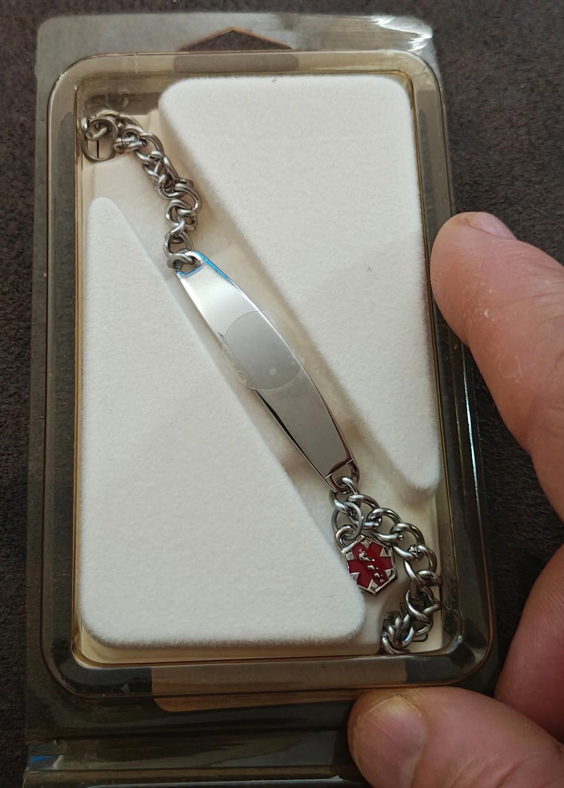 1960s/70s Silver Tone Speidel Medilog Medical Alert Identification Bracelet