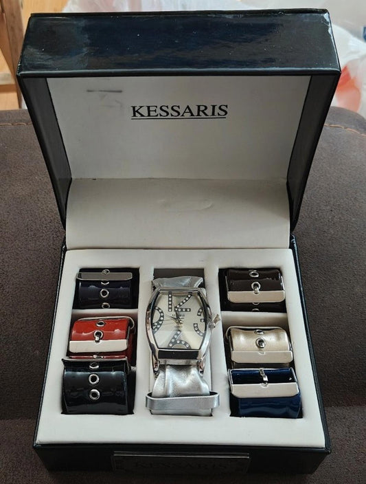 Kessaris Interchangeable Ladies Quartz Watch Gift Set New