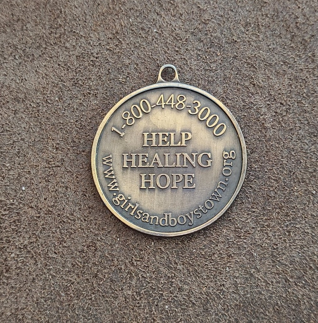 1990s Father Flanagan's Boys & Girls Town Silver Tone Medallion/Pendant